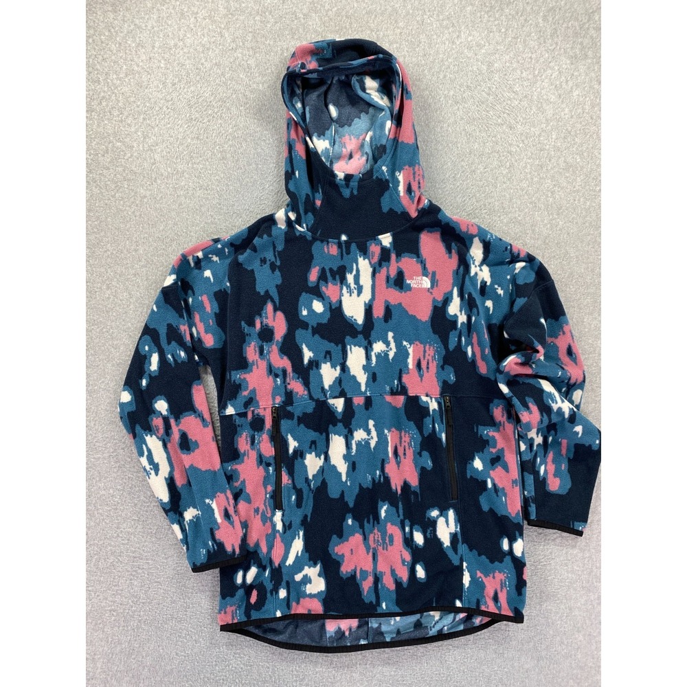 The North Face Fleece Pullover Women's Large Yoko Abstract Camo Print Hooded